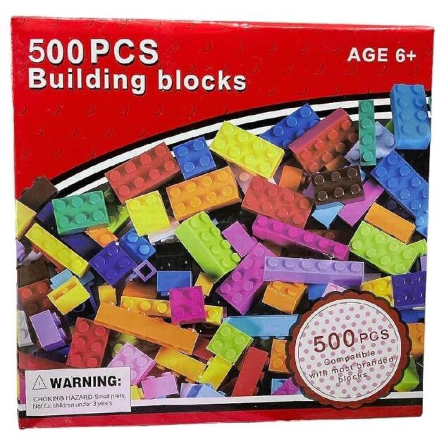 A set of 500 LEGO compatible building pieces for kids