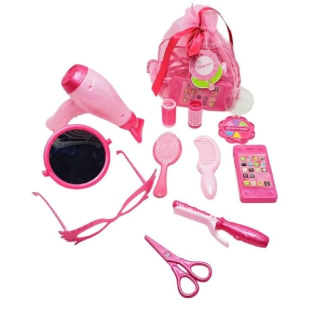 Plastic Hair Dryer Fashion Pretend Play Makeup Set Toy for Girls