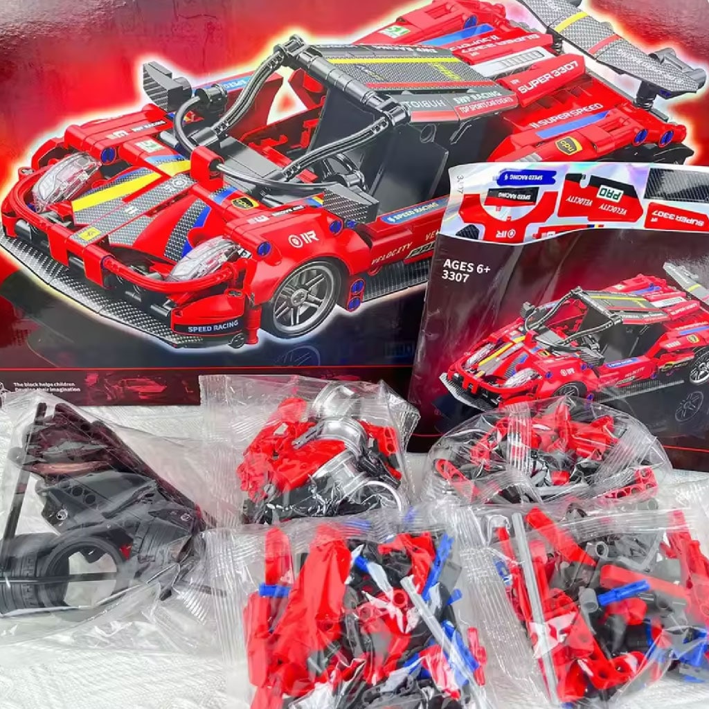 Lego Brothers Building Blocks Children's Educational Assembly Pull Back Car Toy - Image 2
