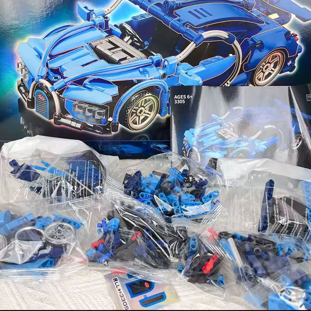 Lego Brothers Building Blocks Children's Educational Assembly Pull Back Car Toy - Image 3