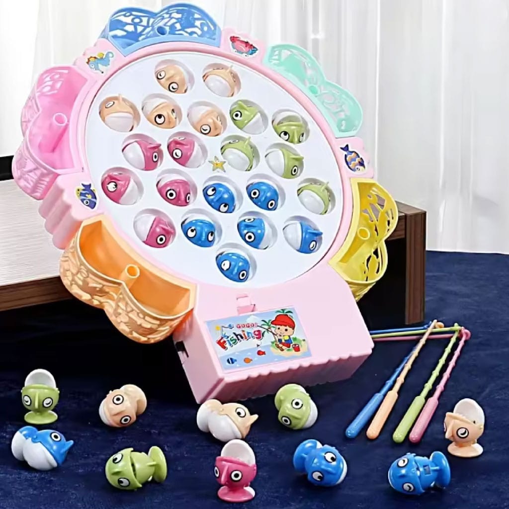 Magnetic Fishing Toys Fish and Rod with Magnetic Rotating Fishing Game - Image 2