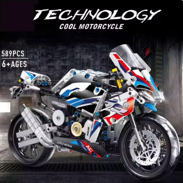 Technical Motorcycle M1000RR Model Building Blocks City Speed Racing Motorbike